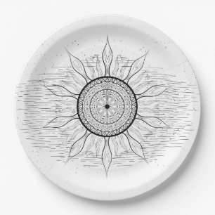 Prato De Papel Mandala do Sol 1