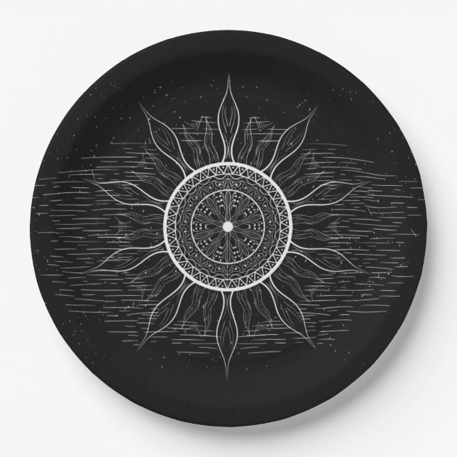 Prato De Papel Mandala do Sol 2 (Frente)