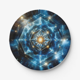 Prato De Papel Mandala Estrela Universo Geométrico Cósmico Abstra