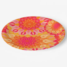 Mandala Sobreposta Laranja Rosa Amarelo