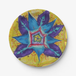 Prato De Papel Mandala Sonha Mão pintada design