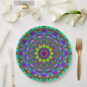 Prato De Papel Manipular a pintura Mandala Relógio Face 4