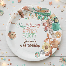 Prato De Papel Mantenha a festa de aniversário retrô ranhosa