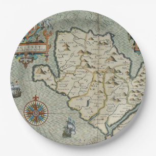 Prato De Papel Mapa antigo antigo inspirado (7)