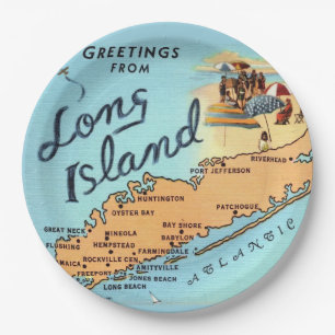 Prato De Papel Mapa Antigo da Ilha Longa