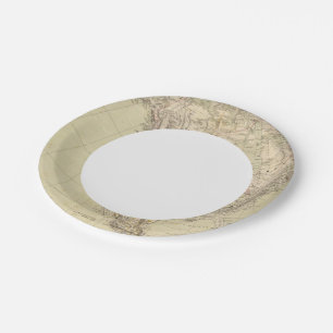 Prato De Papel Mapa do Atlas da América do Norte mostrando tribo