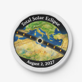 Prato De Papel Mapa do Eclipse Solar Total de 2027