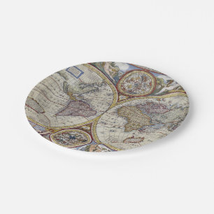 Prato De Papel Mapa do mundo antigo #3