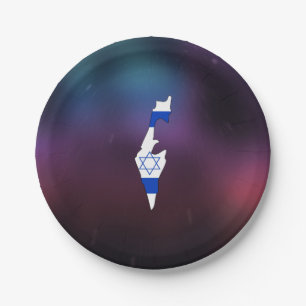 Prato De Papel Mapa legal da bandeira de Israel
