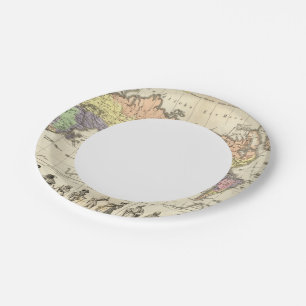 Prato De Papel Mapa Mundial de Estilos de Vestuário