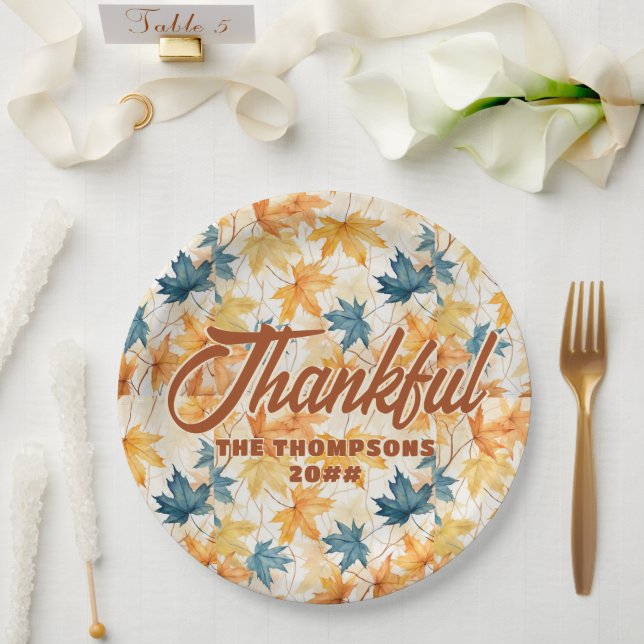 Prato De Papel Maple deixa Janto de Ação de Graças Feliz (Casamento)
