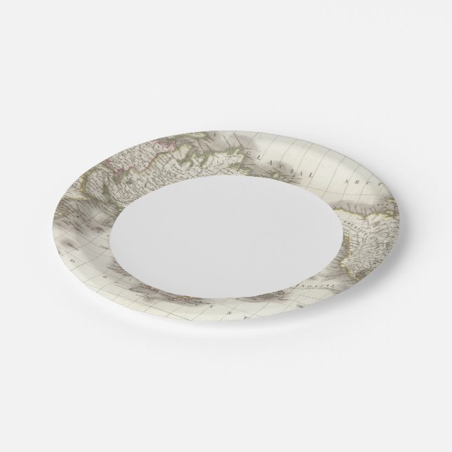 Prato De Papel Mappemonde - Mapa do globo (Inclinado)