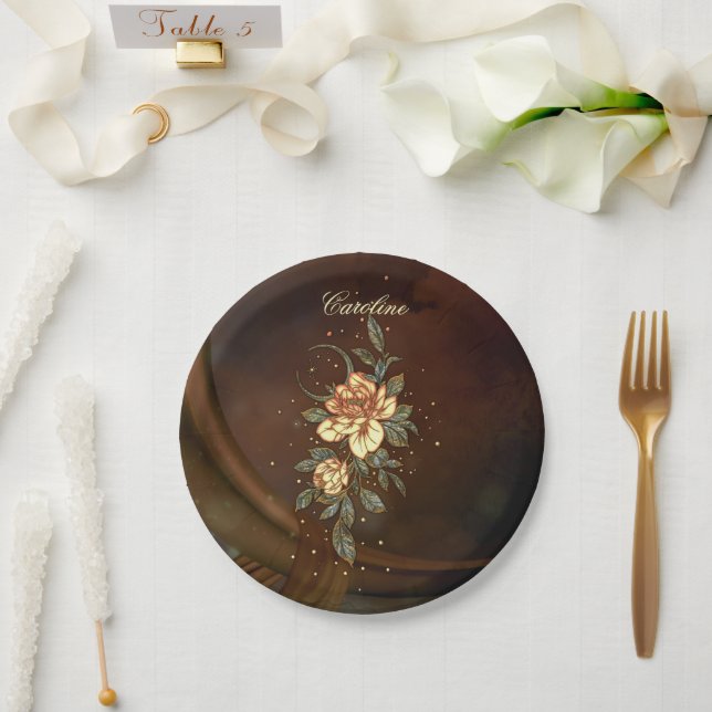 Prato De Papel Maravilhosa flor elegante. (Casamento)