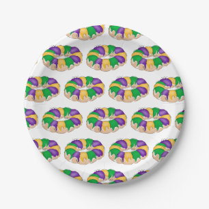 Prato De Papel Mardi Gras King Cake Paper Plates