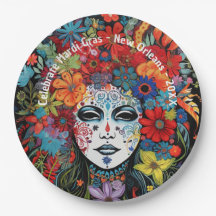 Mardi Gras Máscara e Headdress - Parte de Texto Pe