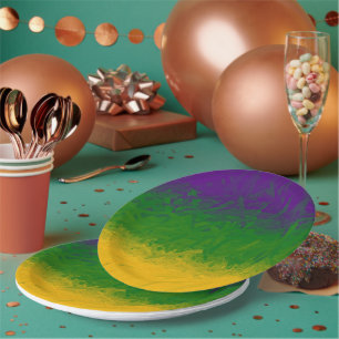 Prato De Papel Mardi Gras Paint