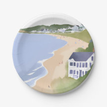Margens do Boné | Aquarela da Praia de Rhode Islan