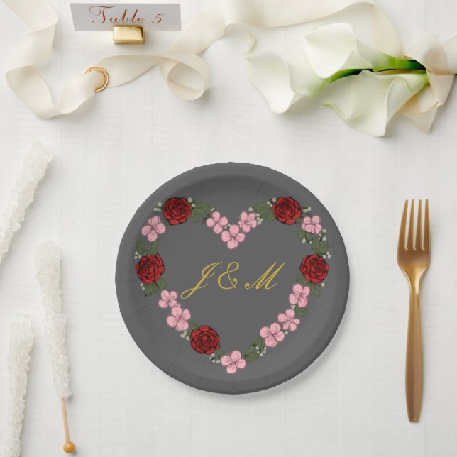 Prato De Papel mariage gris (Casamento)