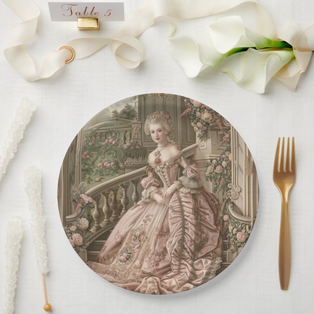 Prato de papel Marie Antoinette (Casamento)