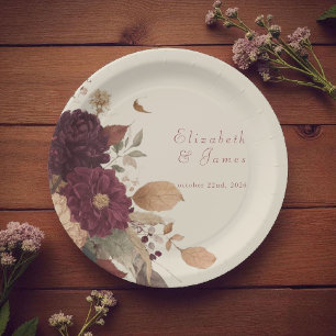 Prato De Papel Marigold Rustic Boho Autumn Casamento Floral