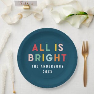 Prato De Papel Marinho azul moderno decoração da família natalíci