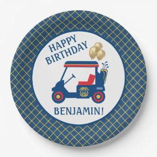 Prato De Papel Marinho Azul Vermelho Amarelo Personalizado