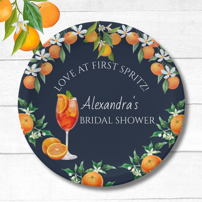 Prato De Papel Marinho Citrus Love no First Spritz Chá de panela (Criador carregado)