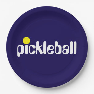 Prato De Papel Marinho de Texto do PICKLEBALL Retroativo legal Fu