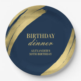 Prato De Papel Marinho Elegante e Placa de Papel de Janto de Aniv