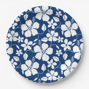 Prato De Papel Marinho HAWAIIAN HULA (HIBISCUS)