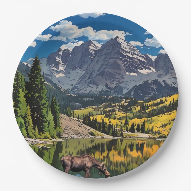 Prato De Papel Maroon Bells Paper Napkin (Frente)