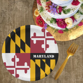Prato De Papel Maryland Plates, festa, esportes, Maryland Flag