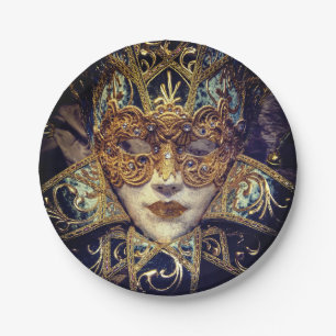 Prato De Papel Mascarada mascara gótica vitoriana elegante