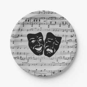 Prato De Papel Máscaras de Prata e Teatro