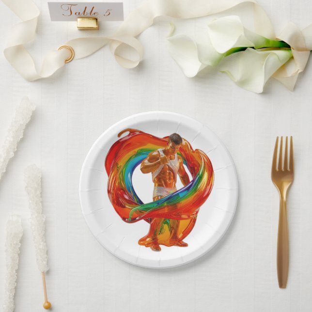 Prato De Papel Masculinidade moderna e impressionante de Slippery (Casamento)