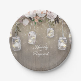 Prato De Papel Mason Jar Lights Floral Russe