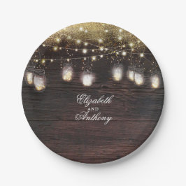 Prato De Papel Mason Jar Lights Rustic Wedding