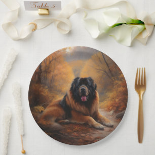 Prato De Papel Mastiff Tibetano no outono deixa cair inspiração