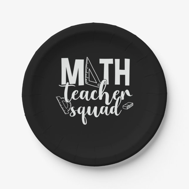Prato De Papel Math Teacher Math Teacher Squad (Frente)