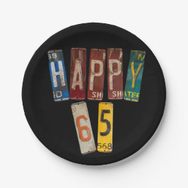 Prato De Papel matrícula enferrujada para 65 anos