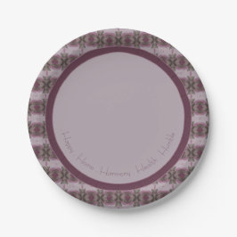 Prato De Papel Mauve Plum e Green