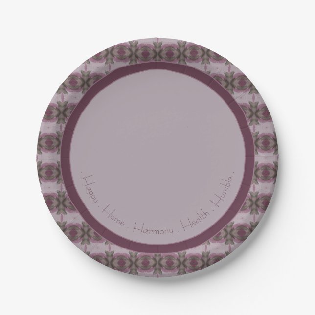 Prato De Papel Mauve Plum e Green (Frente)