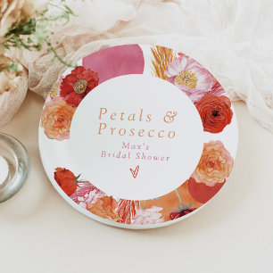 Prato De Papel MAX Flores e Prosecco para Chá de Noiva