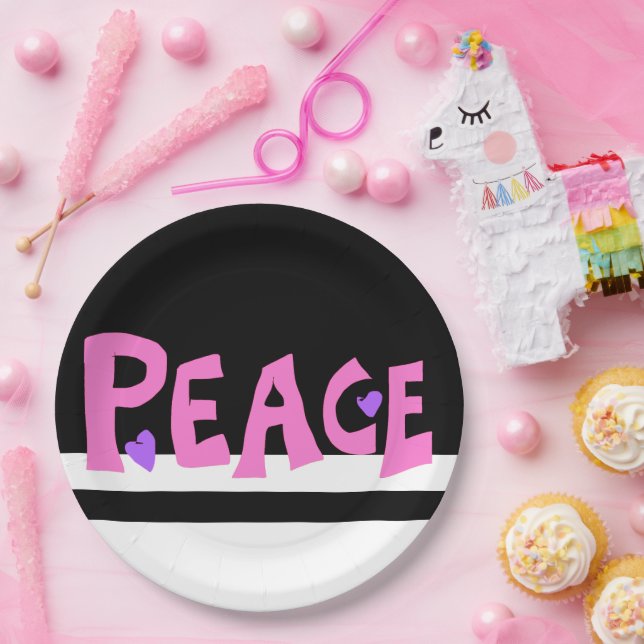 Prato De Papel MAZIPOODLES Peace Pink (Festa)