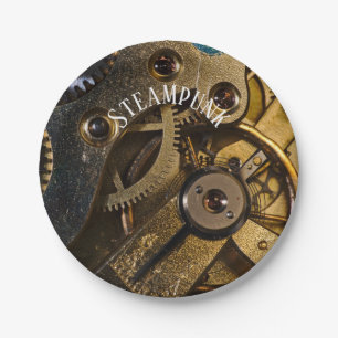 Prato De Papel Mecanismo de Vigilância Steampunk