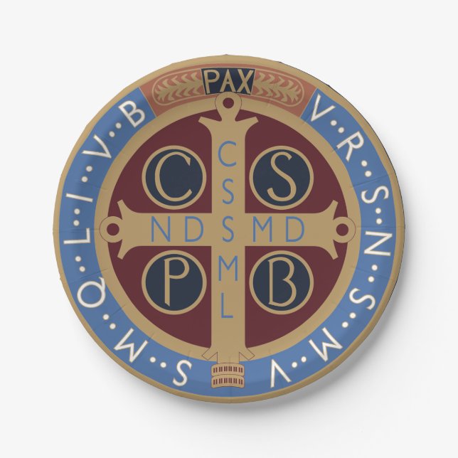 Prato De Papel Medalha de São Bento (Frente)