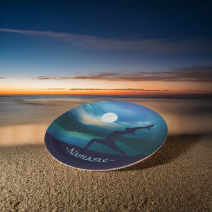 Prato De Papel Meditação de Ioga à Lua Crescente Saltação da Lua