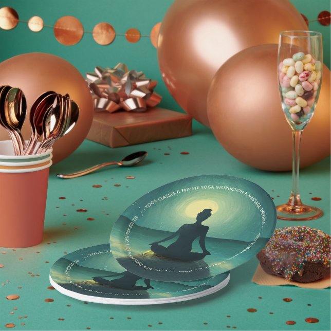 Prato De Papel Meditação de Yoga - Noite de Estrelas de Lua Compl (Múltiplo)