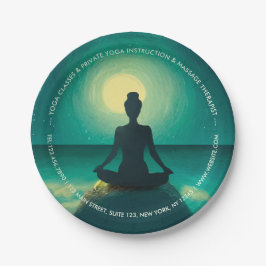 Prato De Papel Meditação de Yoga - Noite de Estrelas de Lua Compl