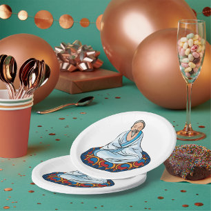 Prato De Papel Meditação religiosa de placas de papel